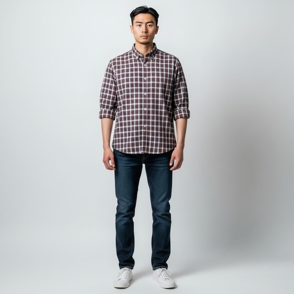 Untuckit Men Red Green Plaid Wrinkle Free Cotton Button Down Shirt XX Large